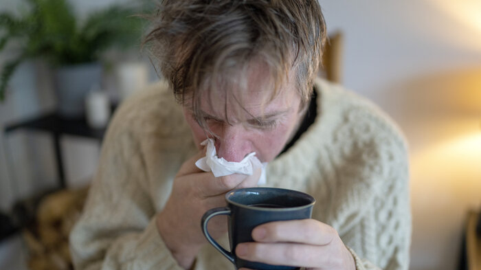 Bilde av forkjølet mann