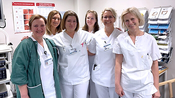 Bildet viser helsepersonell på Ringerike sykehus