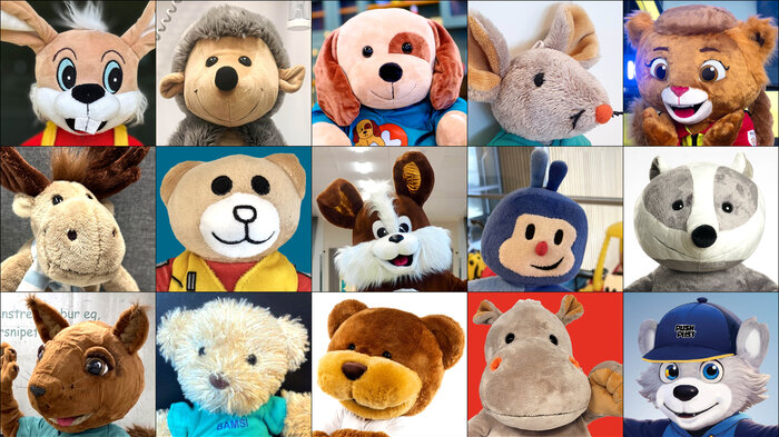 Bilde viser sykehus maskoter