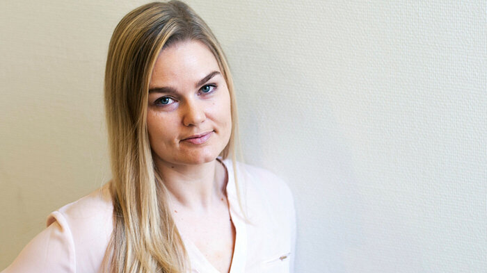 Bildet viser Hanne Charlotte Schjelderup i Jordmorforbundet NSF.