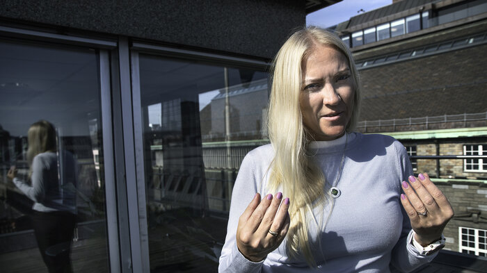 Bildet viser forbundsleder Lill Sverresdatter Larsen i NSF