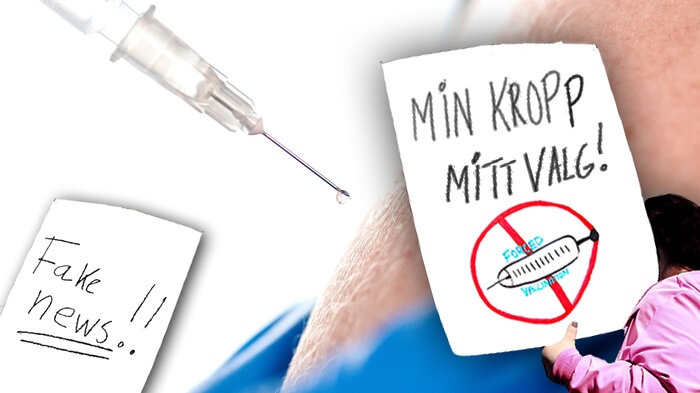 Illustrasjonsbilde av vaksinasjon og plakater