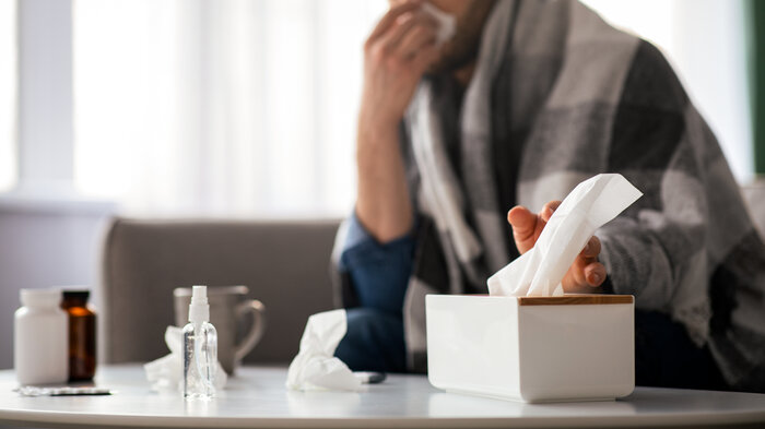 Bilde av forkjølet mann