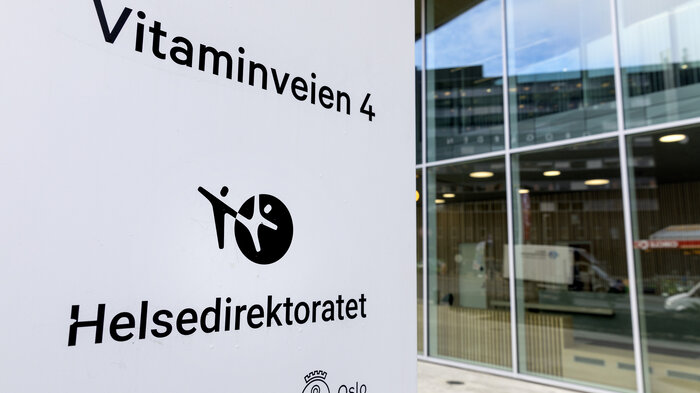 Bildet viser et skilt som det står Helsedirektoratet på.