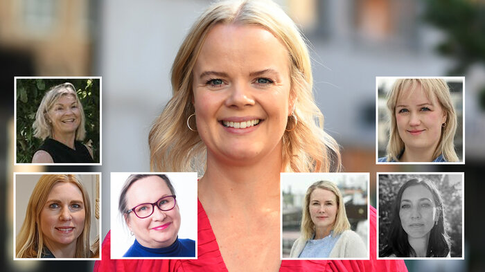 Bildet viser den nye jordmorlederen Sara Fugledal Wiik og hennes nye styre.