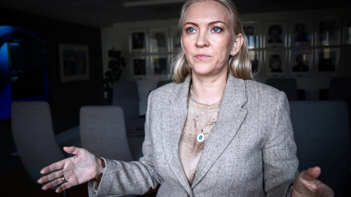 Bildet viser forbundsleder Lill Sverresdatter Larsen i NSF.