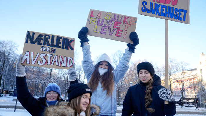 bilde av demonstranter