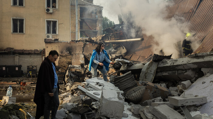 Bildet viser Kyiv etter bombeangrep Bildet viser Kyiv etter bombeangrep