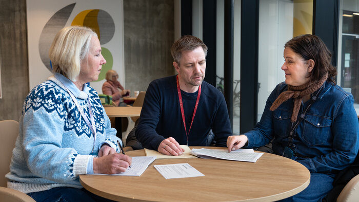 bildet viser de tre tillitsvalgte for NSF ved SUS