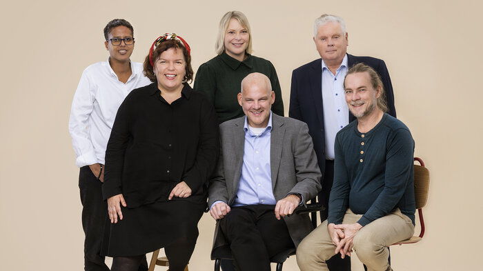 Hanne Nøding, Else Kåss Furuseth, Jan Davidsen, Espen Lahnstein, Amel Aden, og Peder Kjøs.