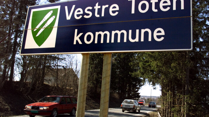 bilde av veiskilt med vestre toten kommune