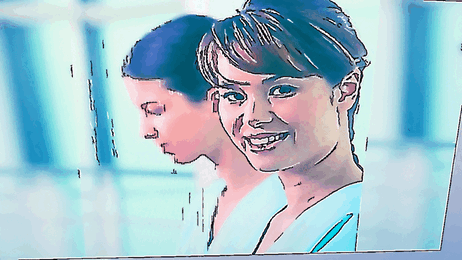 Bildet viser en ung sykepleier