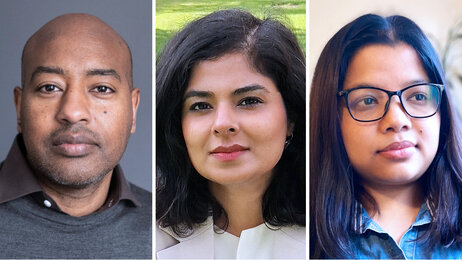 Bildet viser ett bilde av alle tre forfatterne