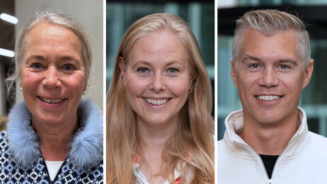 Bildet viser tre portrettbilder av Celina Anker-Rasch, Sigrun Syverud og Peter Gulliksjen