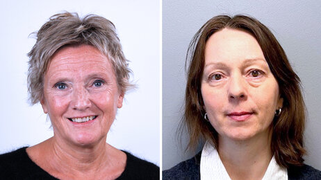 Bildet viser portretter av Anne Myhr og Lisbeth Homlong