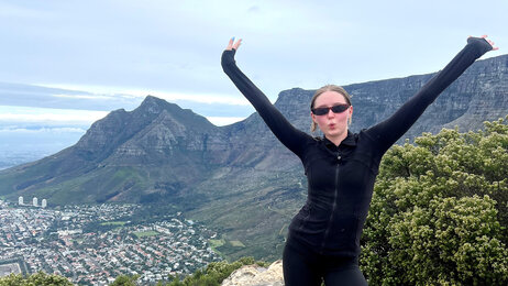 Bildet viser Stella Braathen-Reif i Sør-Afrika.