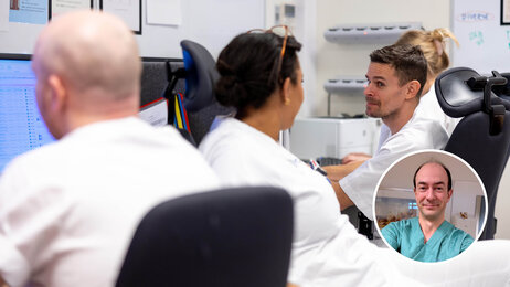 Bilde viser sykepleiere på vaktrommet