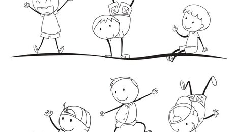 Bildet viser illustrasjon av barn som leker