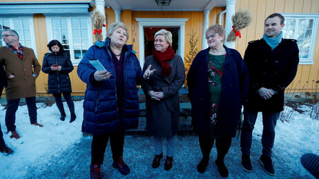 Erna Solberg, Trine Skei Grande, Siv Jensen og Ingolf Ropstad