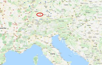 Skjermdump av Ulm i Tyskland på Google-map