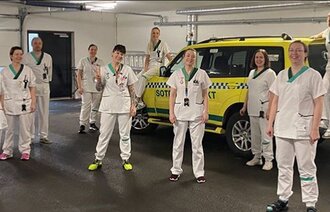 Bildet viser ansatte på Sotra legevakt.