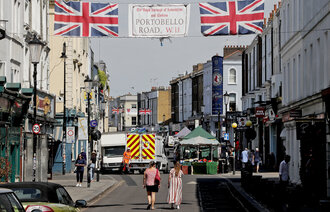 Bildet viser gatemiljø i London.