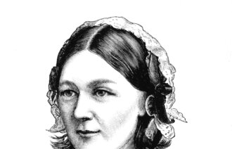 Bildet viser en tegning av Florence Nightingale.