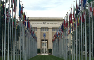 Bildet viser FN-bygget i Geneve