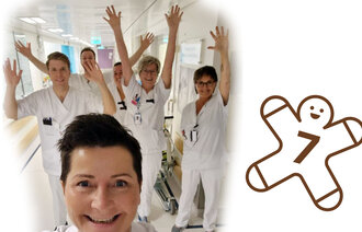 Bildet viser Åse Øien og kolleger i akuttmottaket på Sykehuset Sørlandet Arendal.