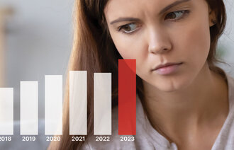 Bilde viser portrett av en kvinne med graf fra artikkelen
