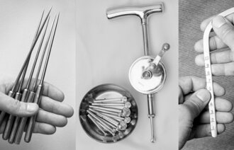 Bilde av lobotomi-redskaper