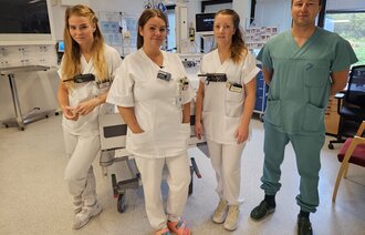 Bildet viser de fire innleggsforfatterne på jobb. Fra venstre: Telma Lång Larsen, Marylen Knudsen Møkleby, Hildegunn Bakkejord og Espen Hansen Sivertsen.