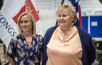 Line Spiten og Erna Solberg