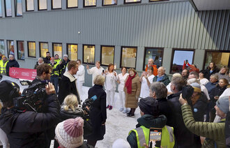 Bilde fra demonstrasjon utenfor Nordlandssykehuset Lofoten