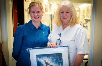 Bildet viser Aslaug Henneseid sammen med fylkesleder Tiril Bringsrud Svensen i NSF Viken.