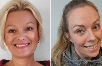 Bildet viser portretter av Siv Fladsrud Magnussen og Kristin Høiberg