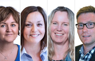 Bildet viser portretter av alle fire innleggsforfatterne