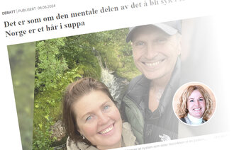 Bildet viser et utsnitt av debattinnlegget til Dora Thorhallsdottir og et bilde av innleggsforfatter Anne Torill Brimsø