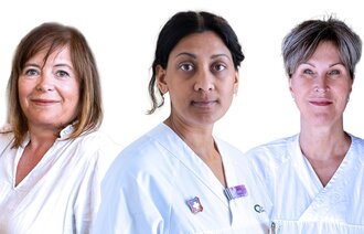 bildet viser tre osteoporosesykepleiere