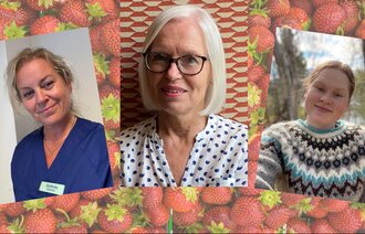 Bildet av tillitsvalgt Kathrine Helle Busengdal, htv Turid Engeseth Løvoll og tv Emma Gutsveen Ytterdal