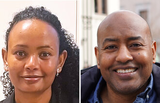 Bildet viser innleggsforfatterne Bezawit Sima og Jonas Debesay