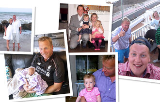 Bildet viser en collage av flere familiebilder