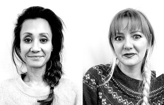 Bildet viser innleggsforfatterne Kristin Halleland og Rakel Maria Lindgren Callanta