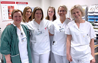 Bildet viser helsepersonell på Ringerike sykehus