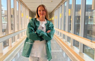 Bildet viser sykepleierstudent Stella Braathen-Reif under praksisstudier