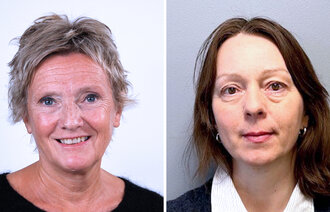 Bildet viser portretter av Anne Myhr og Lisbeth Homlong