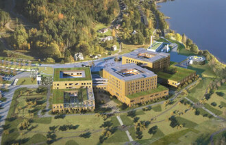 Bilde av det nye sykehuset på Hjelset i Møre og Romsdal