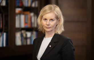 Bildet viser Utdanningsminister Sigrun Aasland 