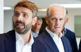 Bildet viser Jan Christian Vestre og Jonas Gahr Støre