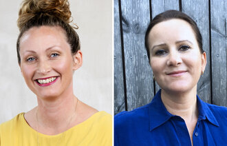 Bildet viser portretter av Kristin Alstveit Laugaland og Birgitta Haga Gripsrud